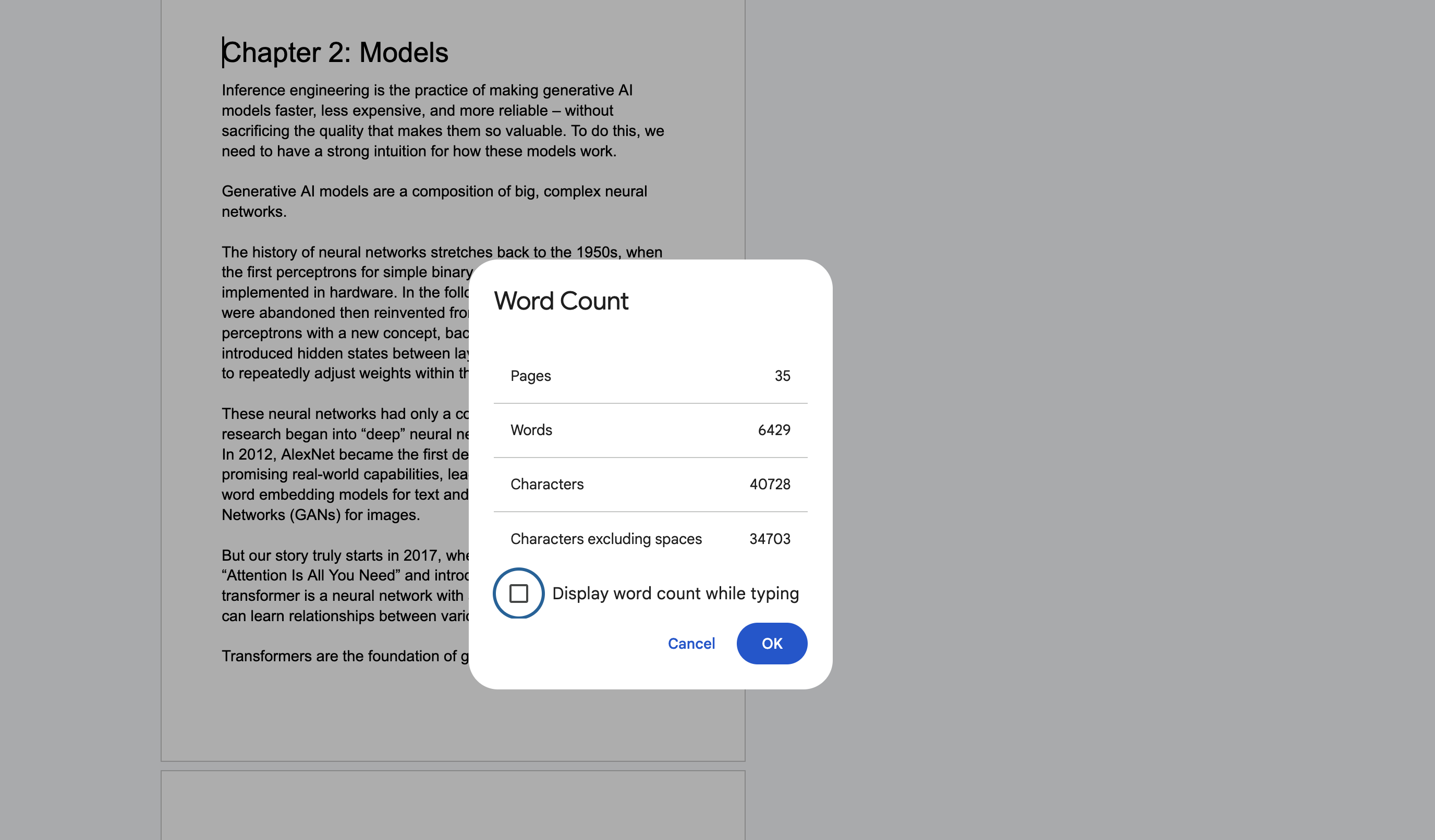 I wrote each chapter as a separate file to make it easier to jump around